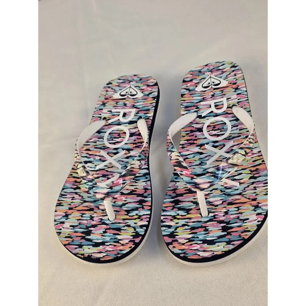 Roxy Girl RG Pebbles Girls Size 2/3 Flip Flops Sandals Summer Vacation Beach